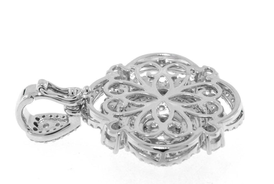 2.50ct Diamond Clip-On Pendant Necklace 18k White Gold