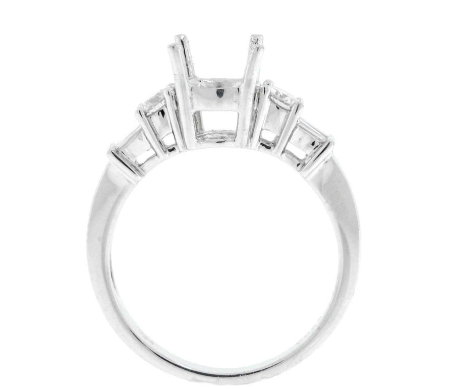 0.44ct Diamond Engagement Ring Setting 3-Stone 18k White Gold