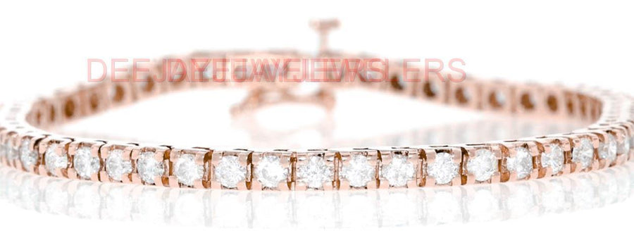 5ct Diamond Tennis Line Bracelet 14k Rose Gold