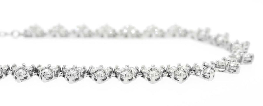 3.75ct Diamond Fancy Cluster Necklace 14k White Gold