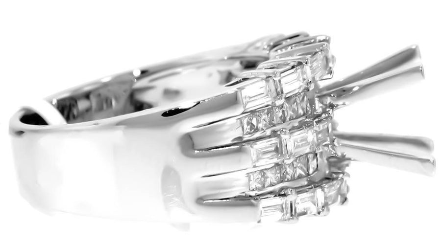2.06ct Diamond Semi-Mount Ring Setting 18k White Gold