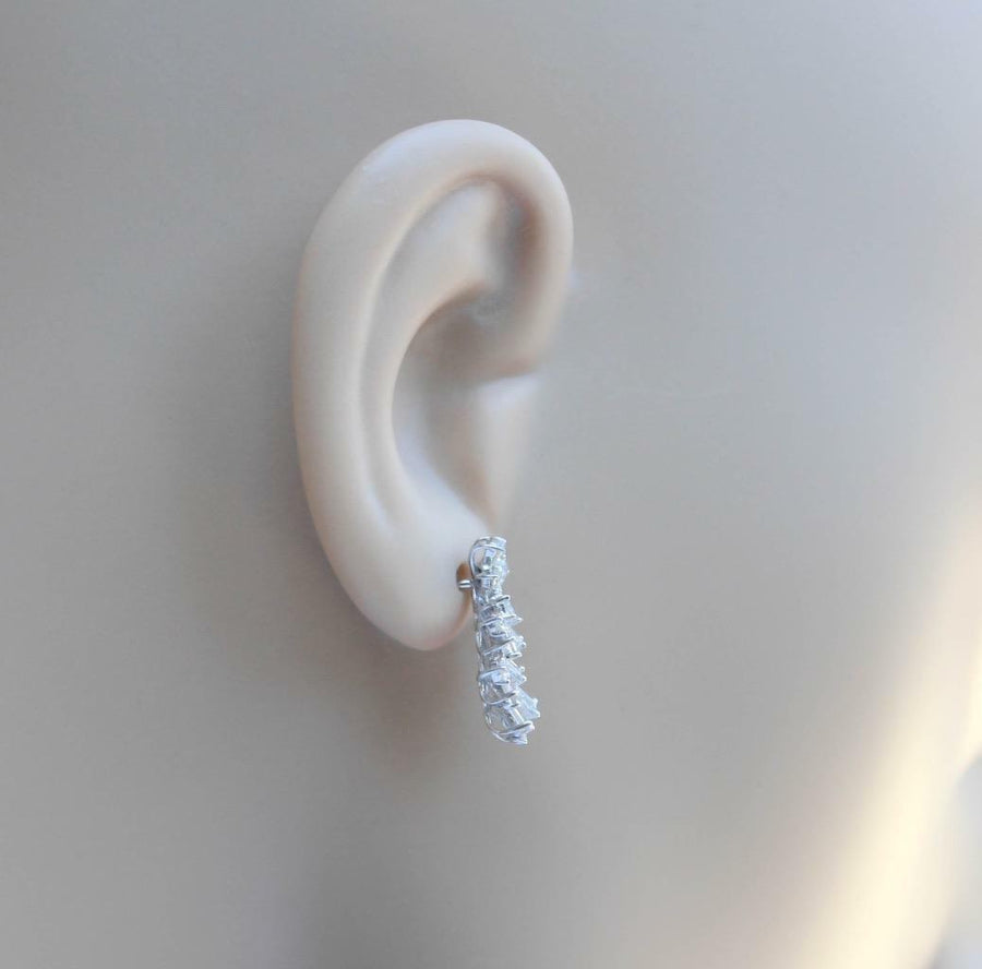 1.08ct Diamond Cascade Drop Earrings 18k White Gold