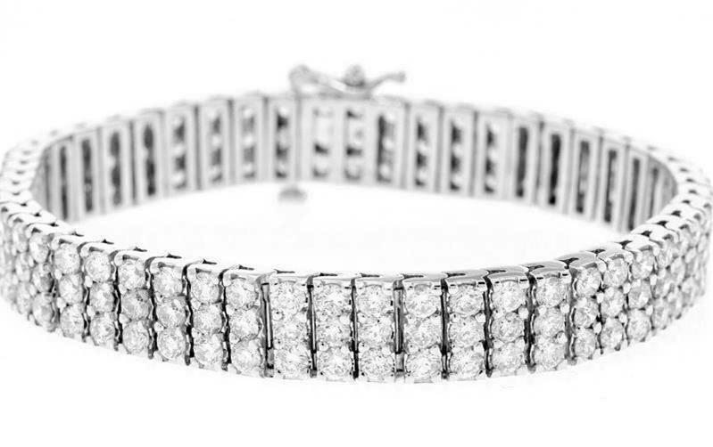 Margaret Bracelet | 13ct Diamond 3-Row Tennis Line Bracelet