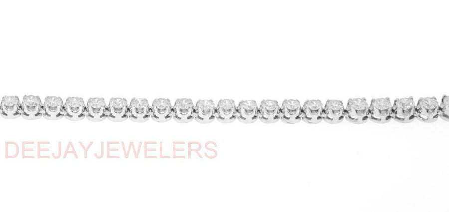 17ct Diamond Riviera Tennis Necklace 14k White Gold 0.82ct Center