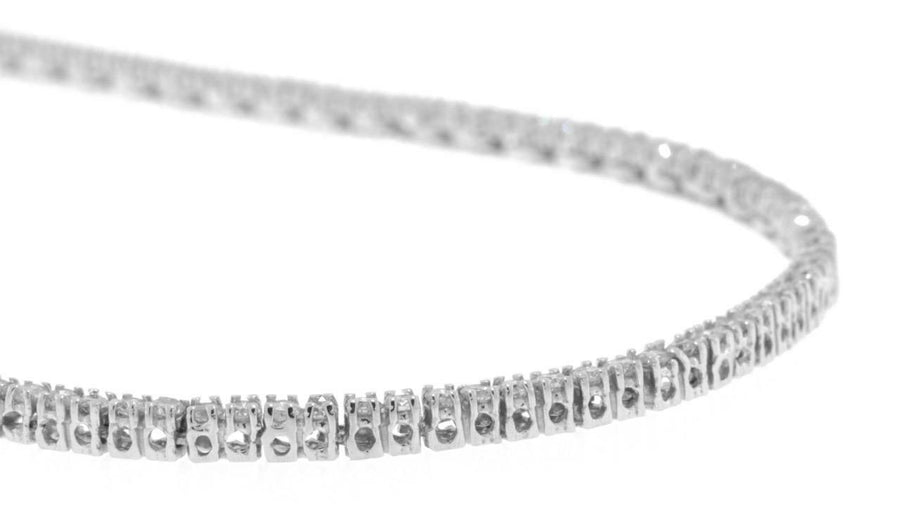 6.37ct Diamond Eternity Tennis Necklace 14k White Gold