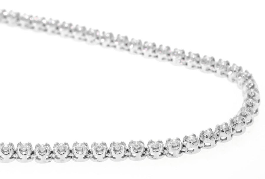 5ct Diamond Eternity Tennis Necklace 14k White Gold 16 inch