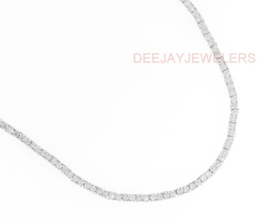 6.37ct Diamond Eternity Tennis Necklace 14k White Gold