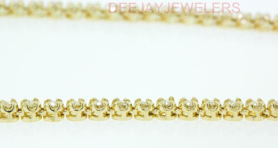 4ct Diamond Eternity Tennis Necklace 14k Yellow Gold 16 Inch