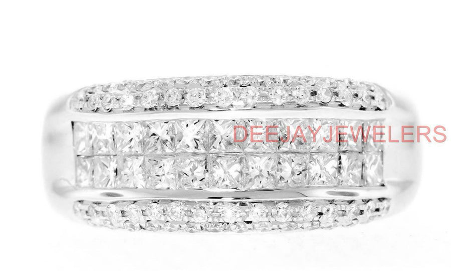1.07ct Princess Diamond Anniversary Ring 18k White Gold