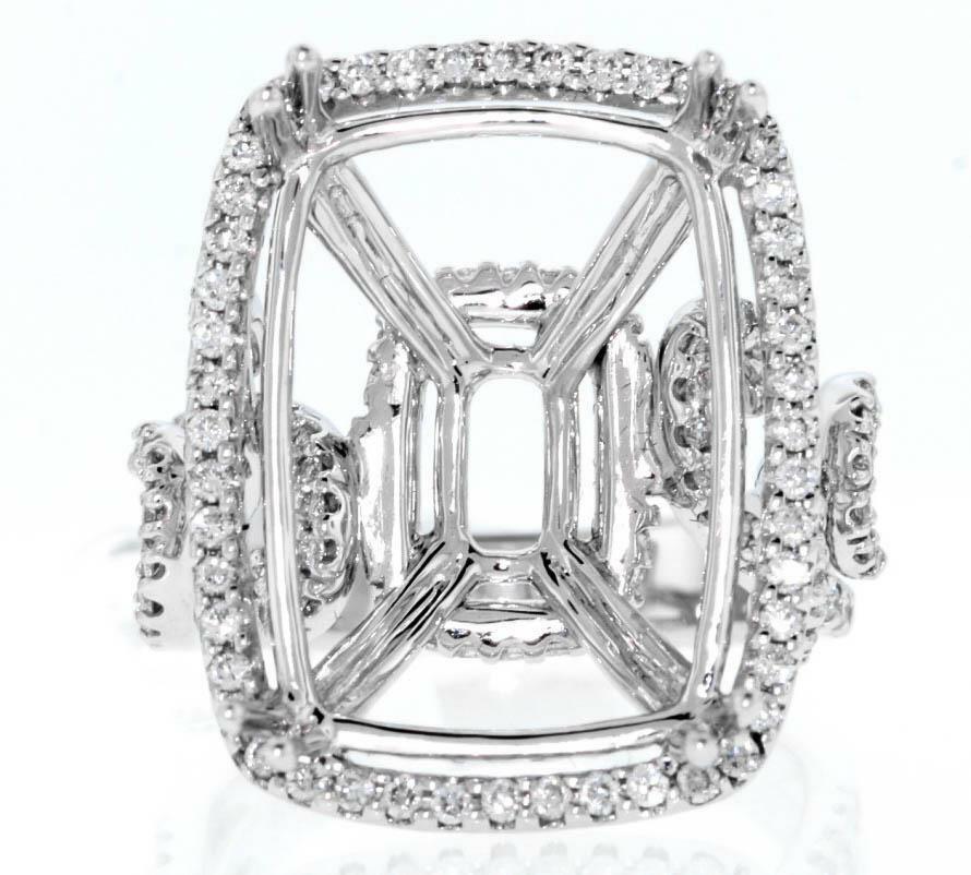 1.28ct Diamond Estate Ring Semi-Mount Setting 18k White Gold