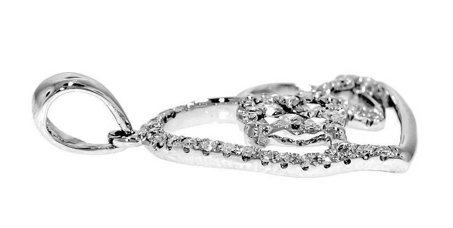 0.35ct Diamond Heart Necklace Pendant 18k White Gold