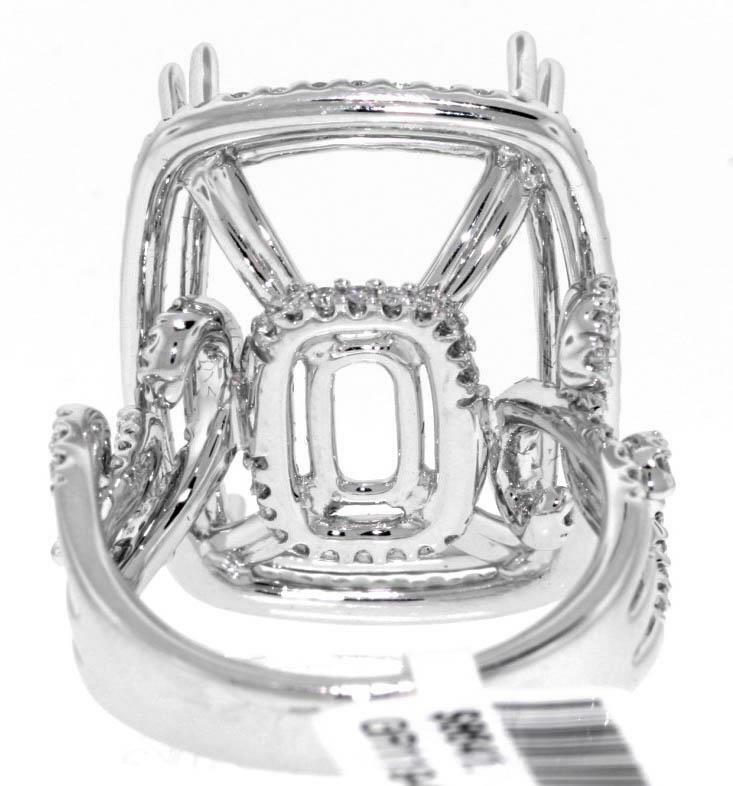 1.28ct Diamond Estate Ring Semi-Mount Setting 18k White Gold