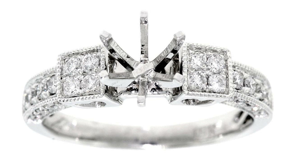 VS1 0.58ct Diamond Engagement Ring Setting 18k White Gold