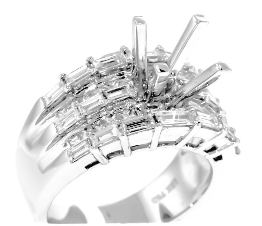 2.06ct Diamond Semi-Mount Ring Setting 18k White Gold