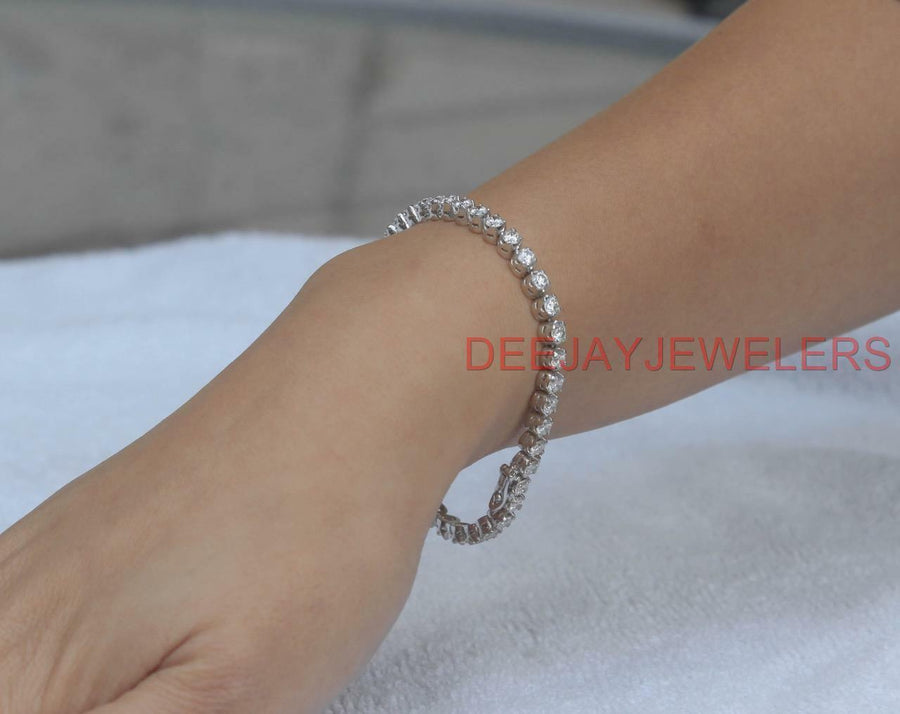 5ct Diamond Tennis Bracelet Round 14k White Gold