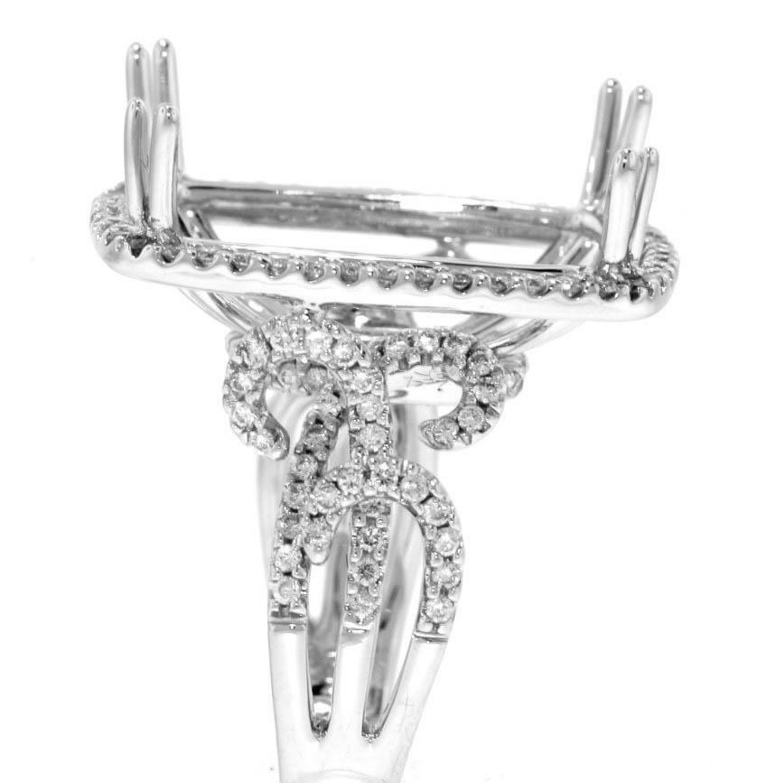 1.28ct Diamond Estate Ring Semi-Mount Setting 18k White Gold