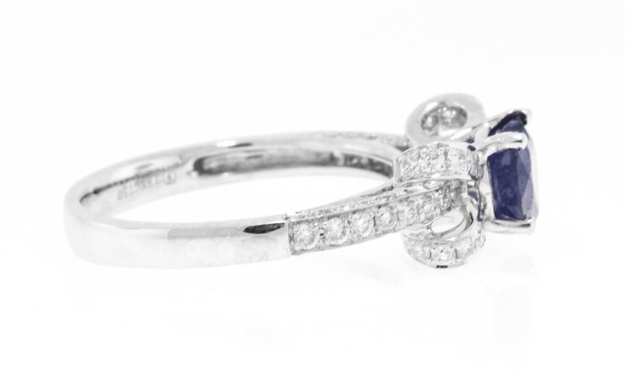 2ct Heart Sapphire and Diamond Ring 18k White Gold