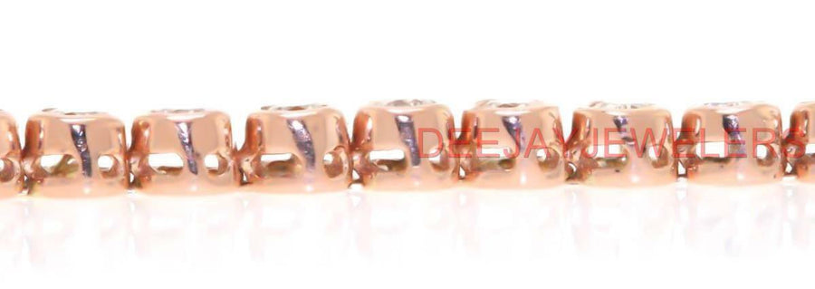 2.50ct Diamond Tennis Bracelet Bezel 14k Rose Pink Gold