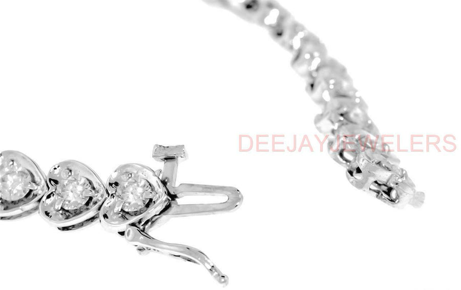 5.00ct Diamond Heart Tennis Bracelet 14k White Gold