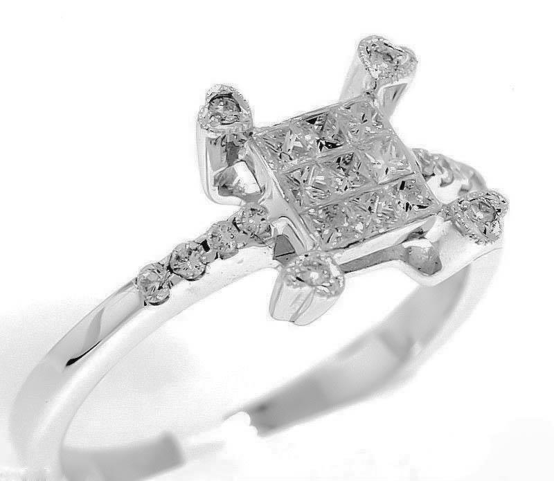 0.50ct Princess Diamond Ring 18k White Gold