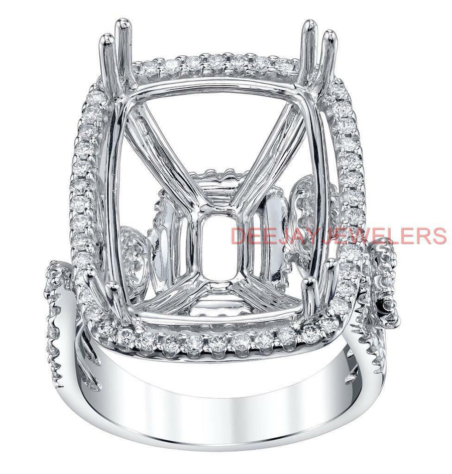1.28ct Diamond Estate Ring Semi-Mount Setting 18k White Gold