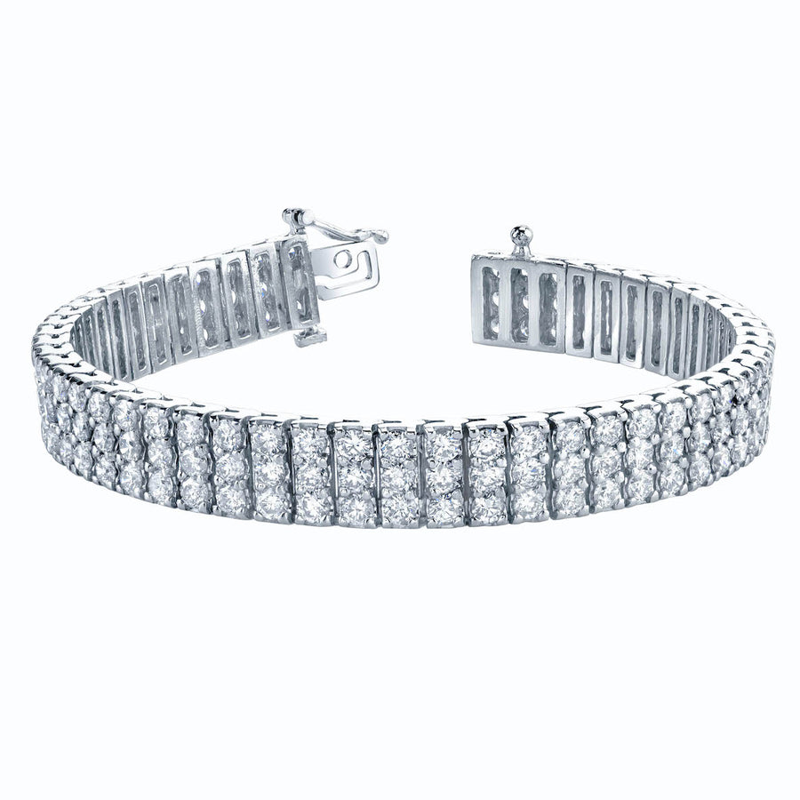 Margaret Bracelet | 13ct Diamond 3-Row Tennis Line Bracelet