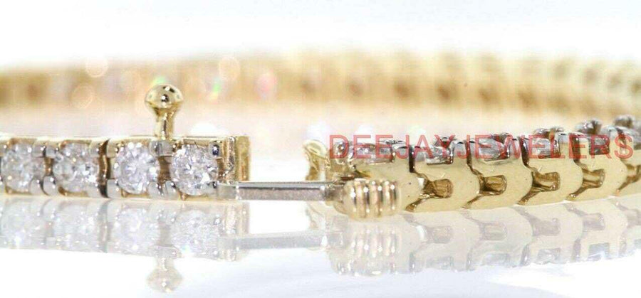 6ct Diamond Tennis Line Bracelet 14k Yellow Gold