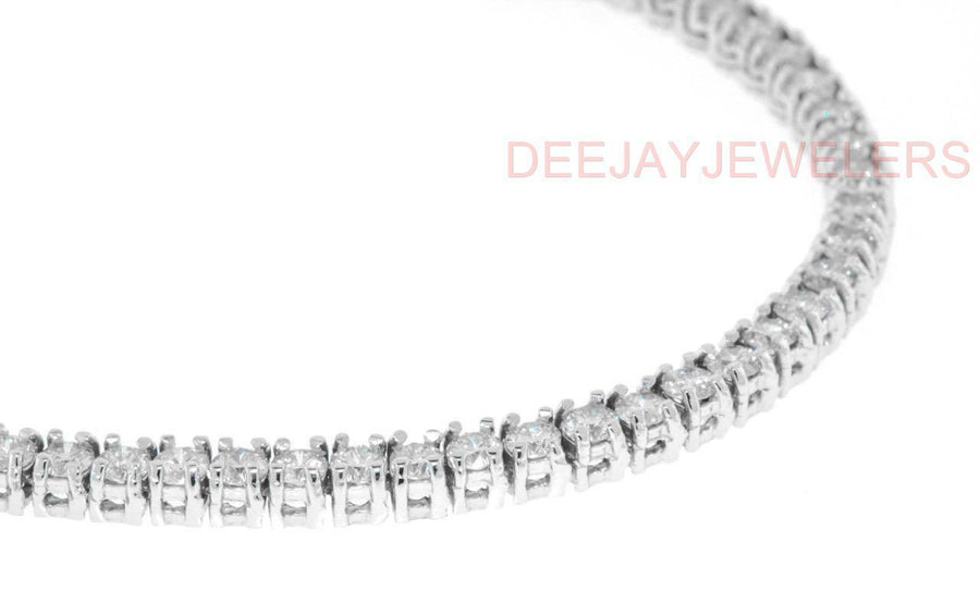 18ct Diamond Tennis Necklace Box-Link Eternity 14k White Gold