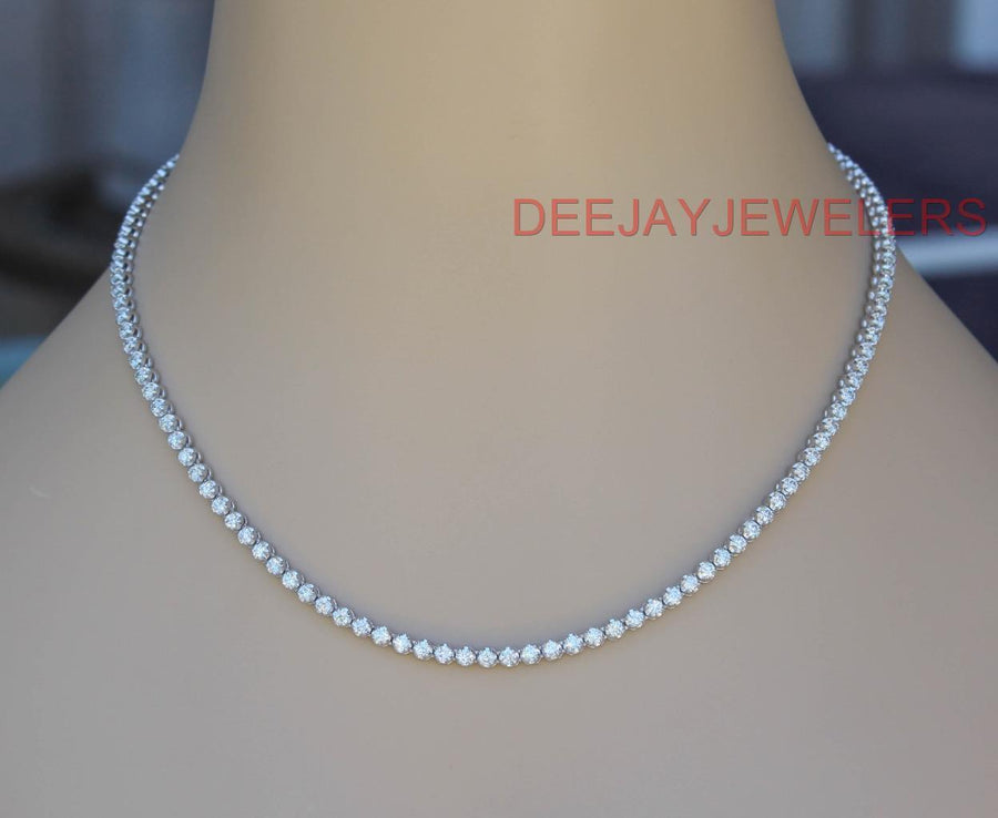 8ct Diamond Eternity Tennis Necklace 14k White Gold